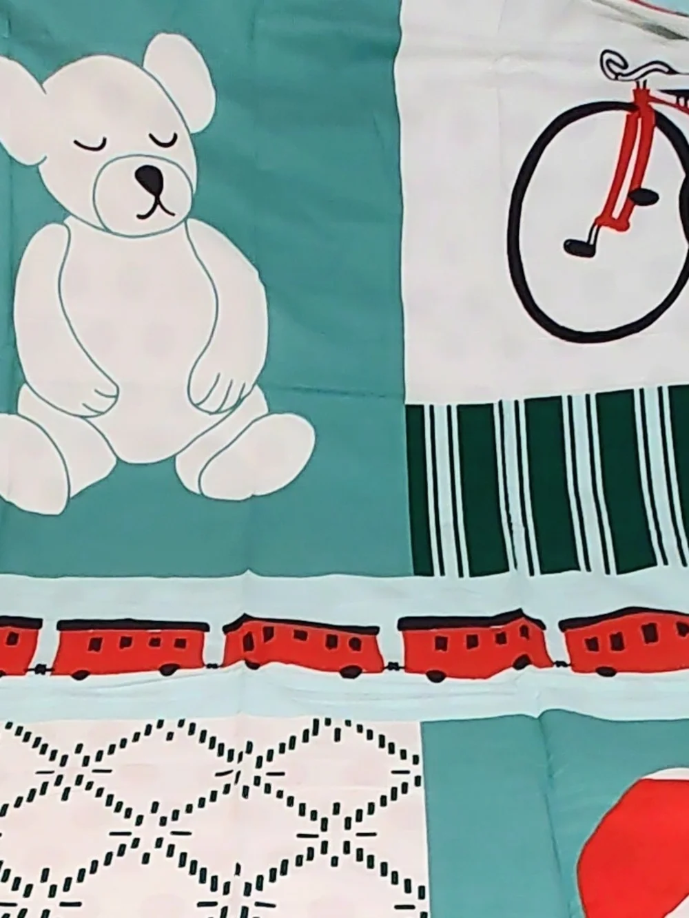 IKEA Kapphast Kids Twin Patchwork Duvet Cover Ball Bike Bear Elephant